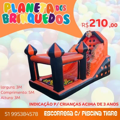 Escorrega com piscina de bolinhas Tigre 