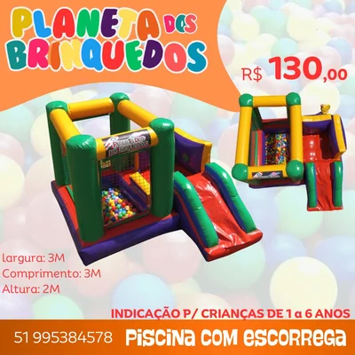 Piscina de bolinhas com escorrega 