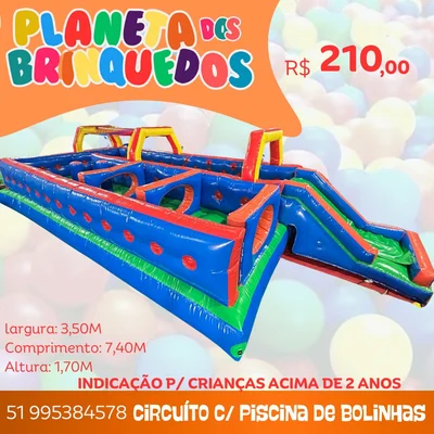 Circuito com piscina de bolinhas 