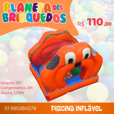 Piscina de bolinhas inflável Dog 