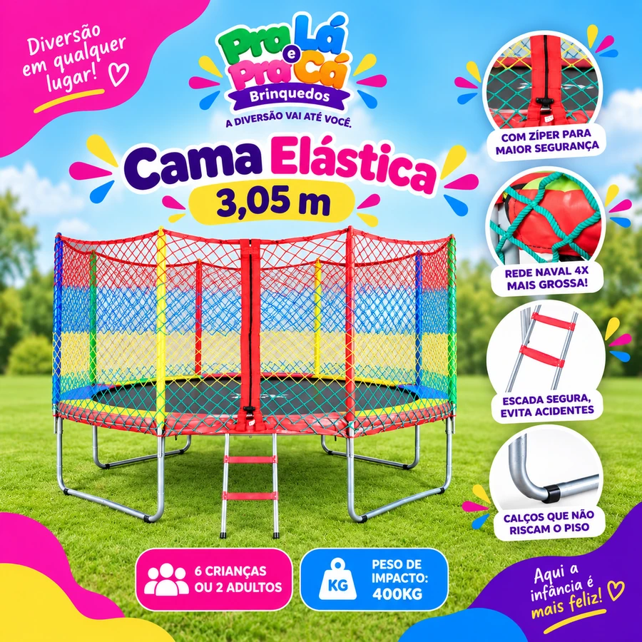 Cama Elástica Premium 3,05m 🤸‍♀️🎉