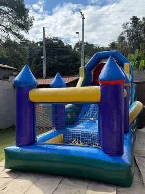 Tobogã com piscina de bolinha 