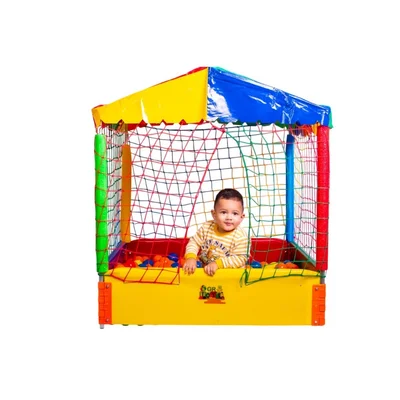 Cama elástica + casinha de bolinha